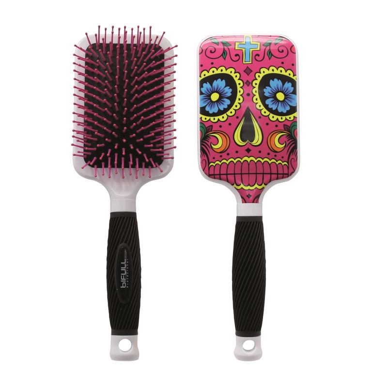 Cepillo Raqueta Calavera Rosa Bifull
