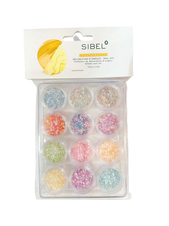 Decoracion Uñas Tuttifrutti 12pcs Sibel