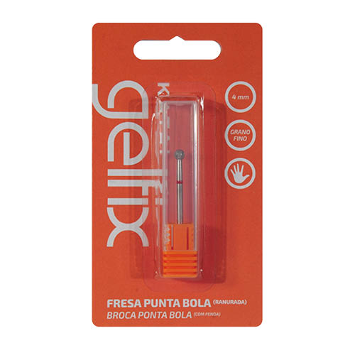 Gelfix Fresa Punta Bola (Ranurada) 4mm Grano Fino