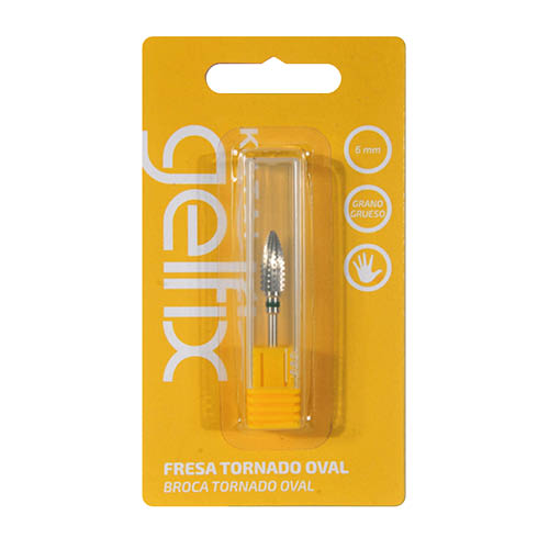 Gelfix Fresa Tornado Oval 6mm Grano Grueso