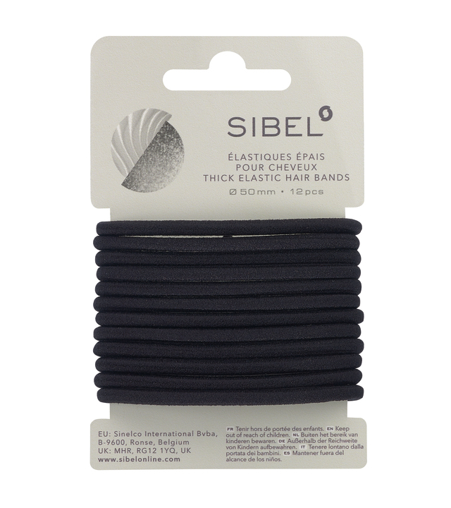 Gomas Elasticas Negras sin Metal 12uni Sibel