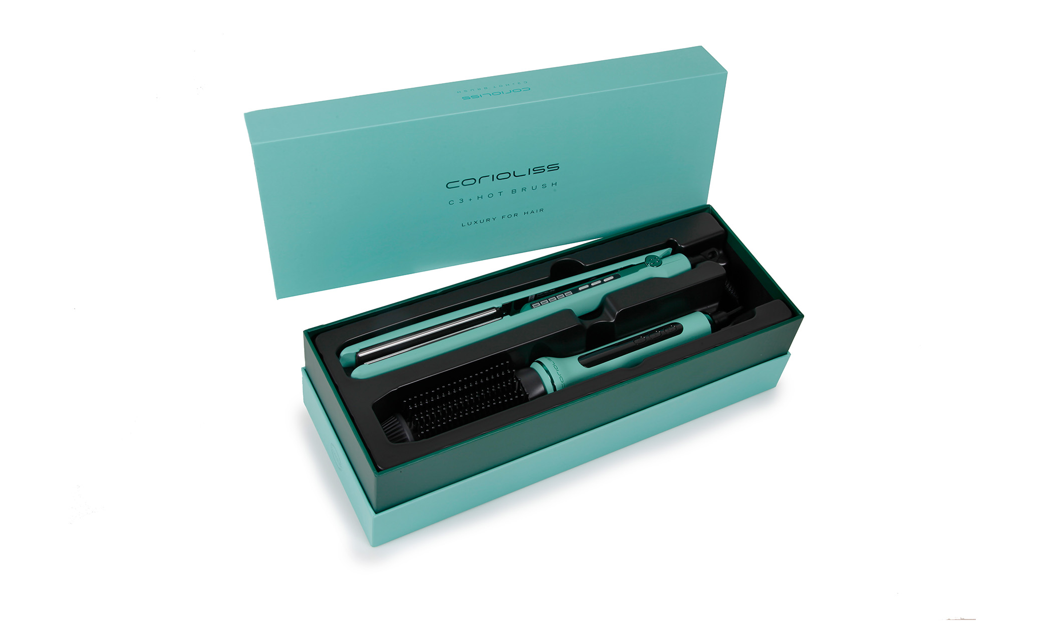 Plancha C3 Mint Green + Hot Brush Corioliss