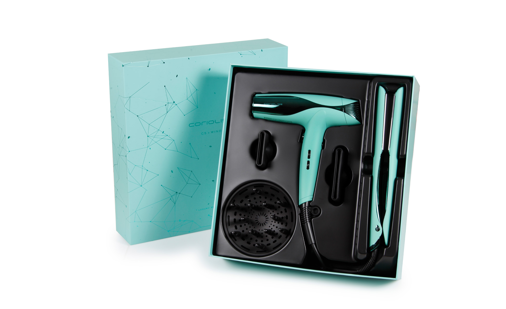 Plancha C5 Mint Green + Secador Wind Corioliss